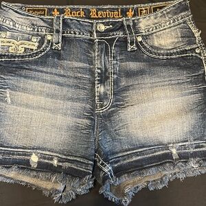 Rock Revival Distressed Blue Jean Shorts